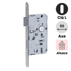 Serrure à trou de clé L type Alsace Abus Universel - Axe 55